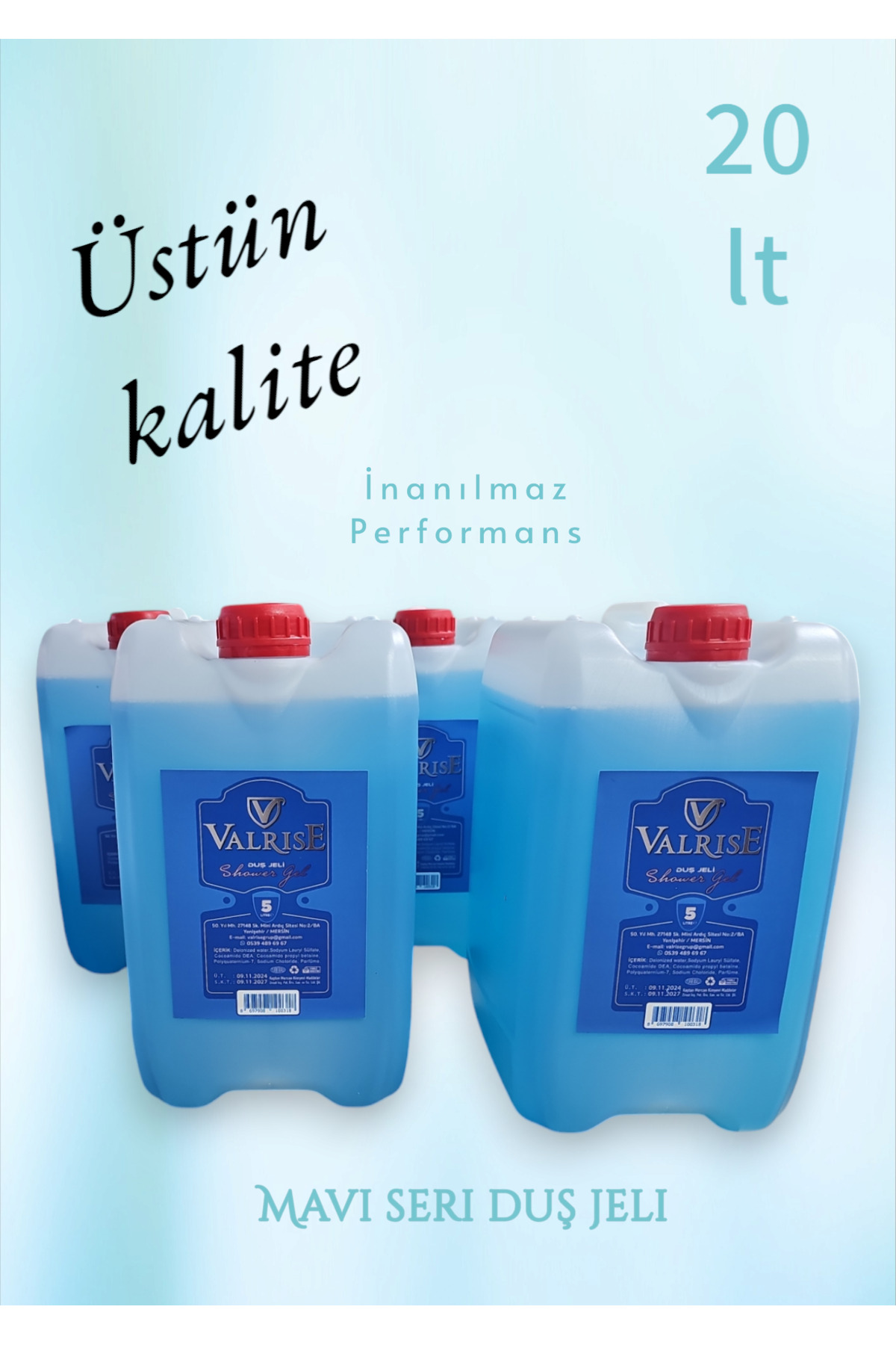 1_org_zoom valrise Duş Jeli 5 Litre X 4 Adet Üstün Kalite (ARMANİ KOKU) - Görsel 1