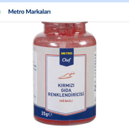 METRO Chef Yağ Bazlı Gıda Boyası 25 G Kırmızı Toz