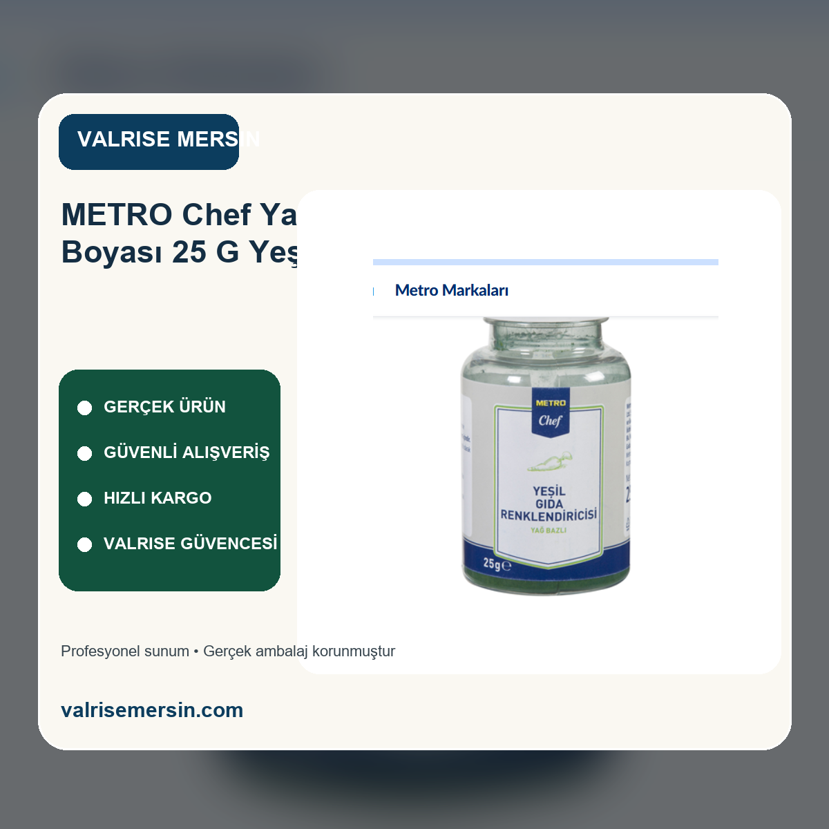 valrise-reklam-woo-31030 METRO Chef Yağ Bazlı Gıda Boyası 25 G Yeşil Toz