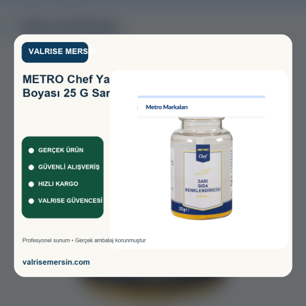 METRO Chef Yağ Bazlı Gıda Boyası 25 G Sarı Toz