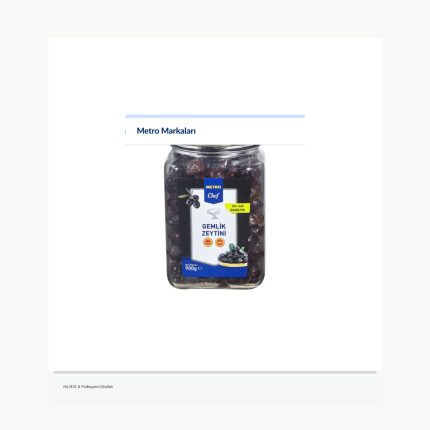 METRO Chef Gemlik Siyah Zeytin Coğrafi İşaretli 900 G