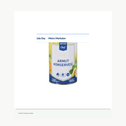 METRO Chef Meyve Konserve 4,25 Kg Armut